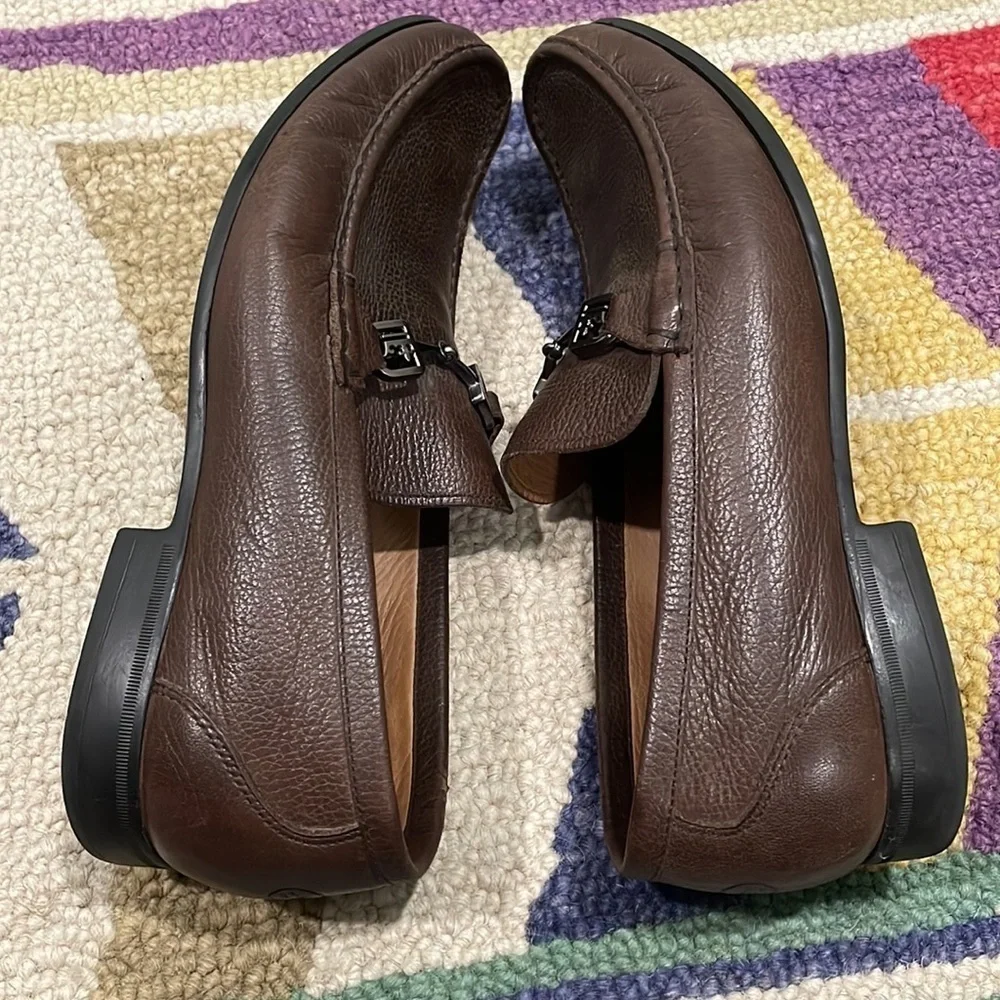 Peter Millar Mens 9.5M Horse Bit Brown Leather Loafers
